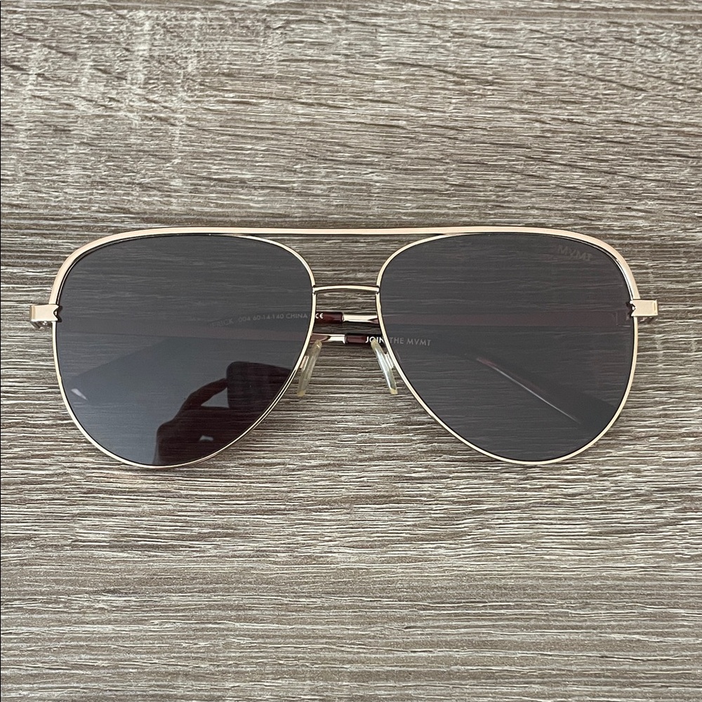 MVMT RoseGold & Black Aviator Sunglasses